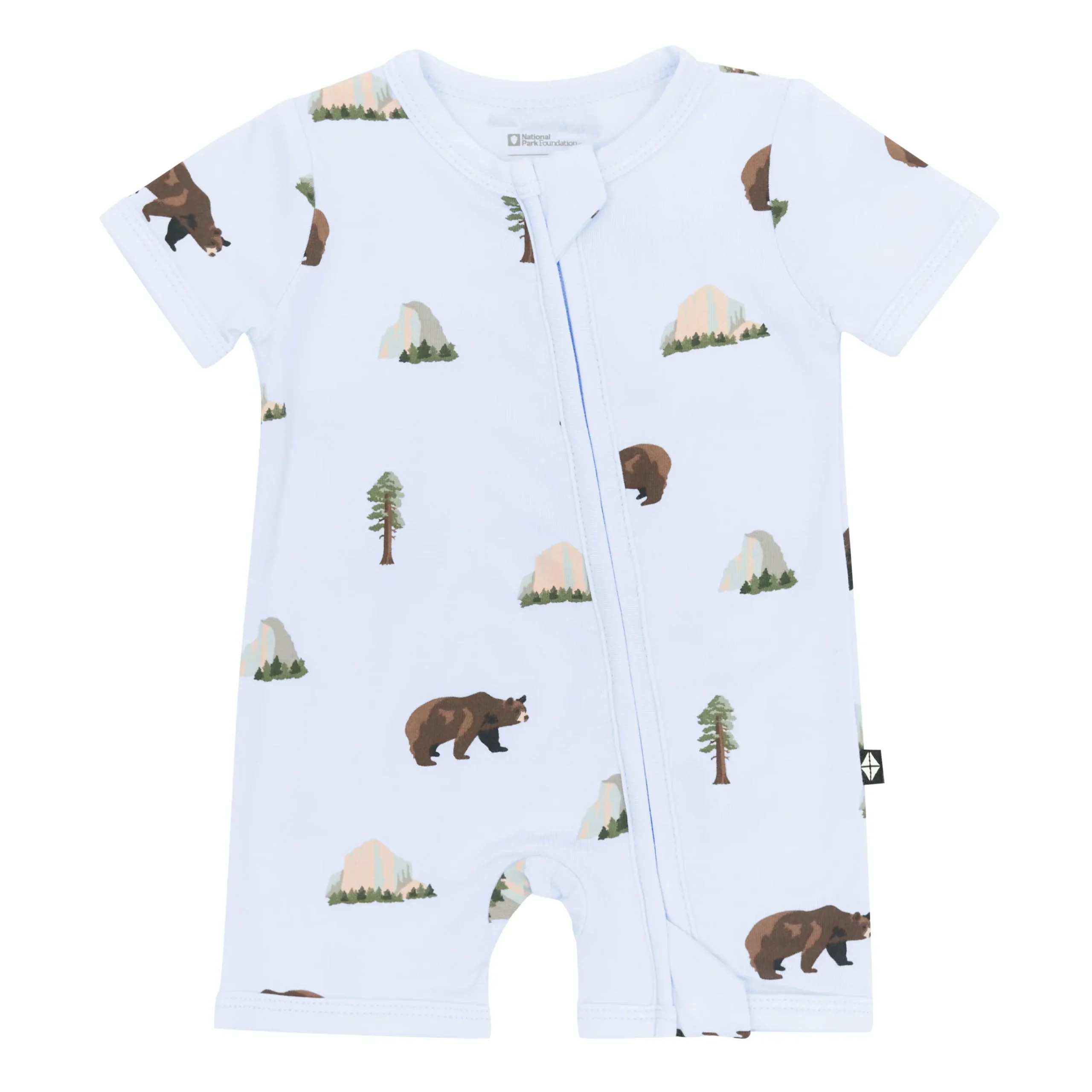 Clearance Kyte Baby Zippered Shortall Romper in Yosemite