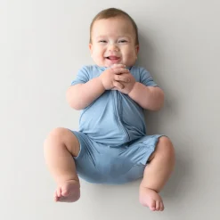 Best Kyte Baby Zippered Shortall Romper in Slate