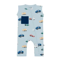 Outlet Kyte Baby Zippered Sleeveless Romper in Construction