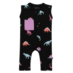 New Kyte Baby Zippered Sleeveless Romper in Midnight Roar