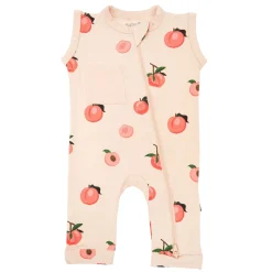New Kyte Baby Zippered Sleeveless Romper in Peach